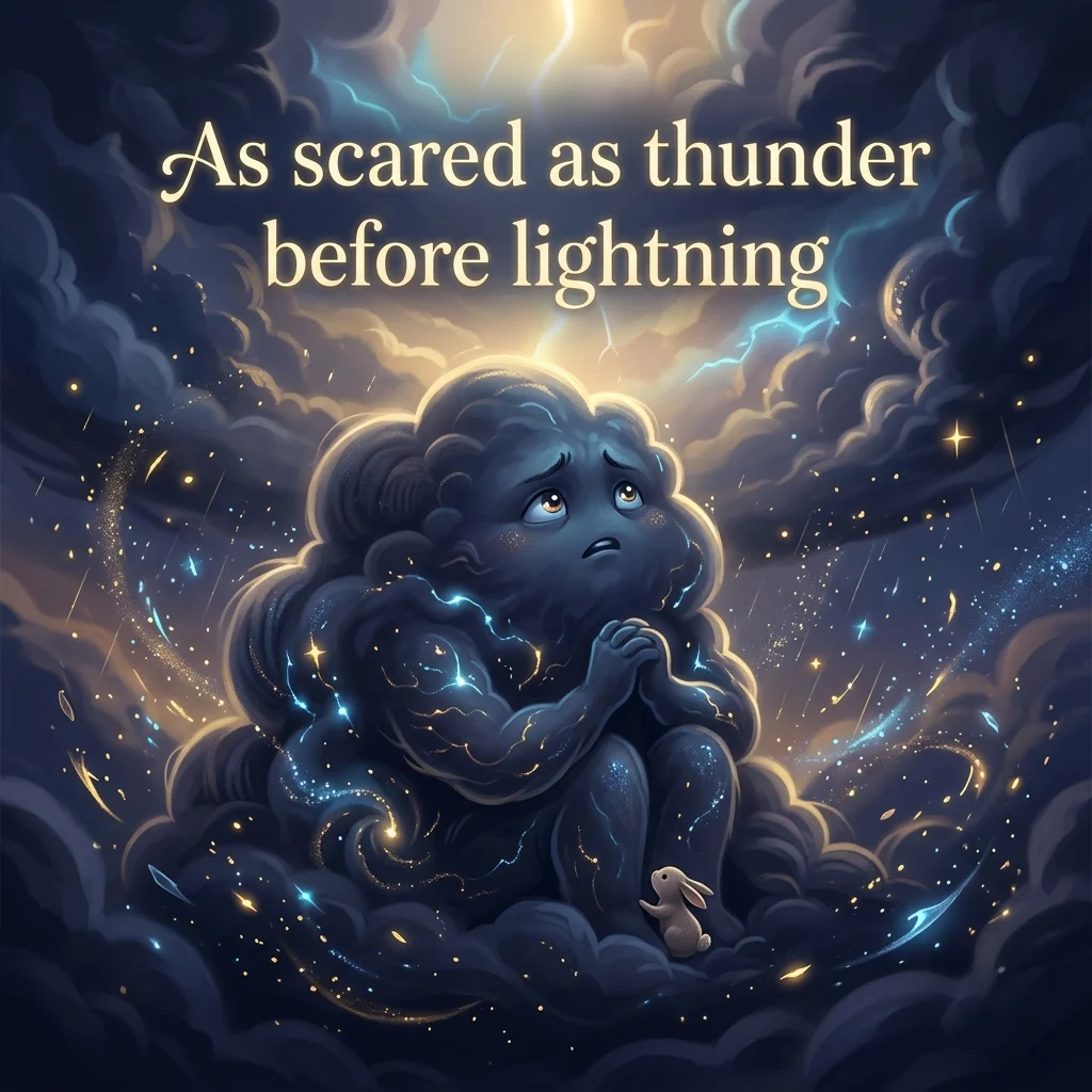 As scared as thunder before lightning