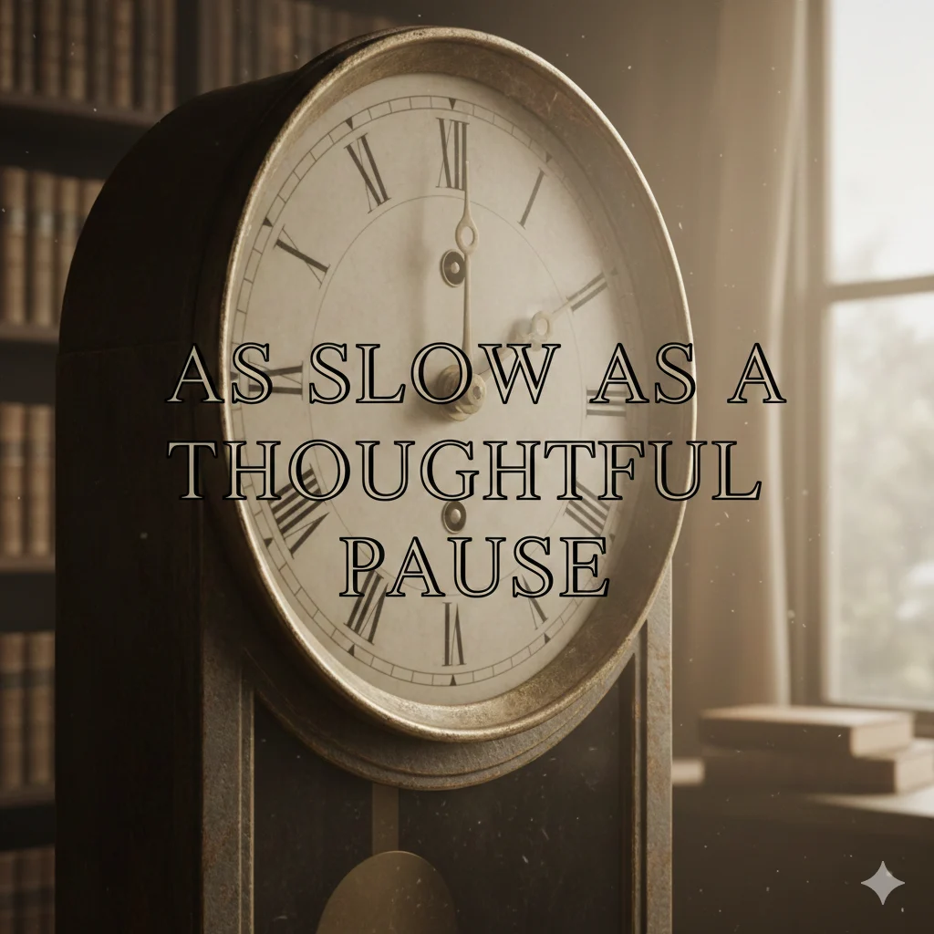 As slow as a thoughtful pause