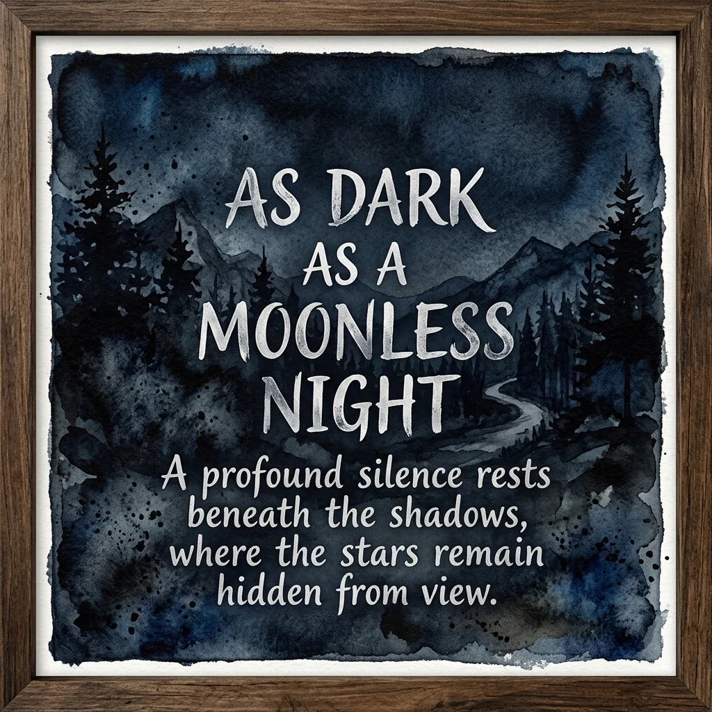 As dark as a moonless night