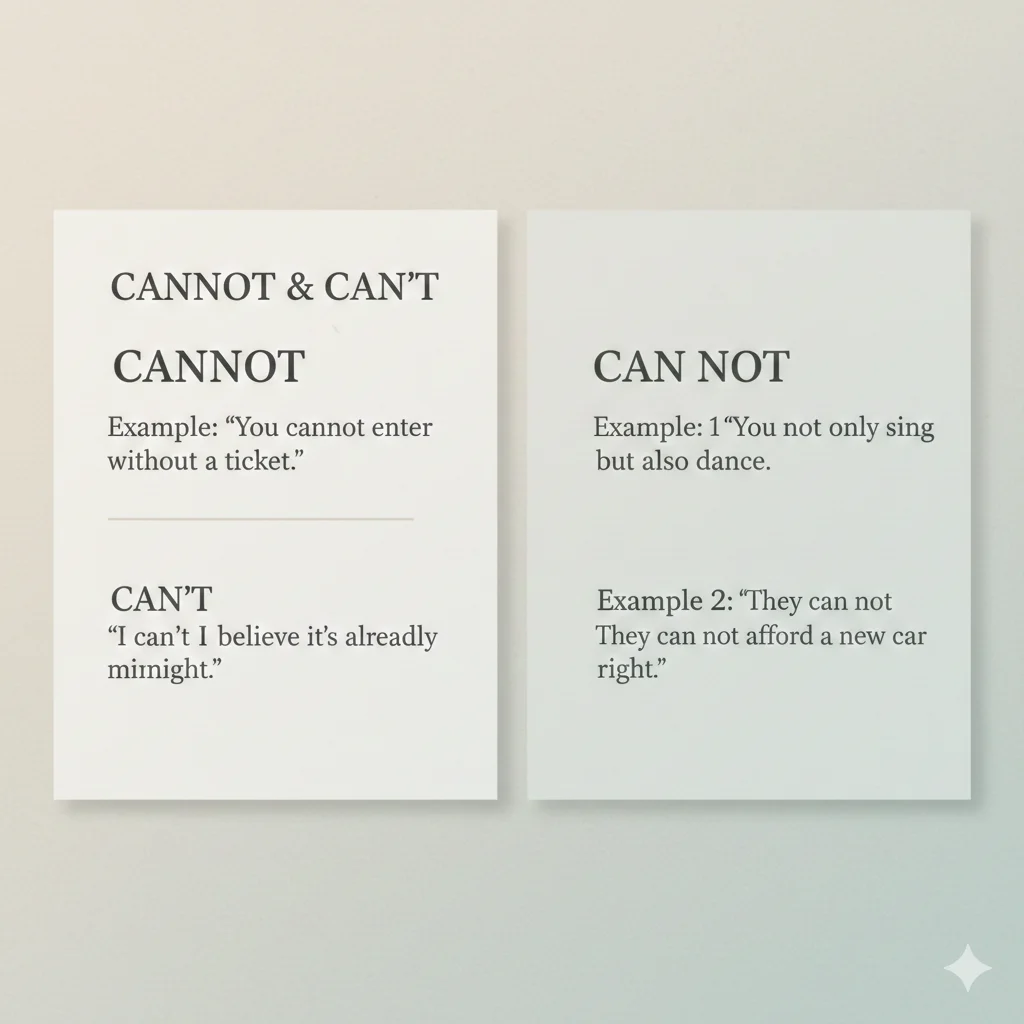 Can't vs Cannot 