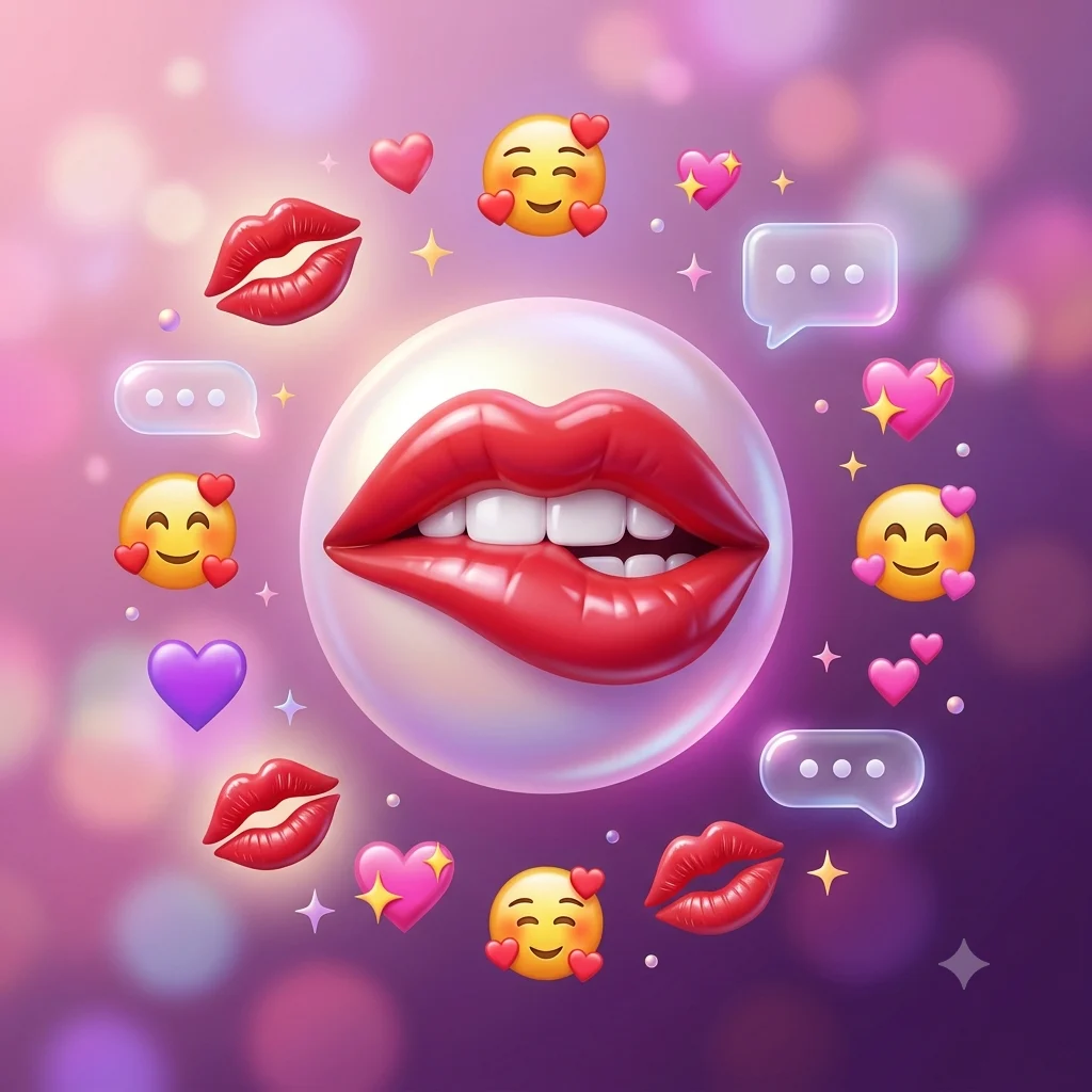 lip biting emoji